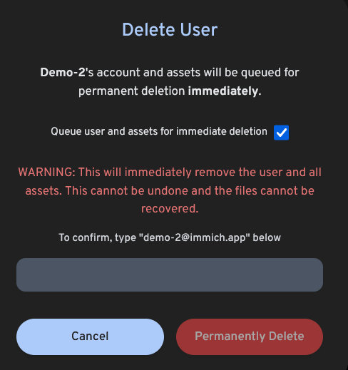 Customize Delete User